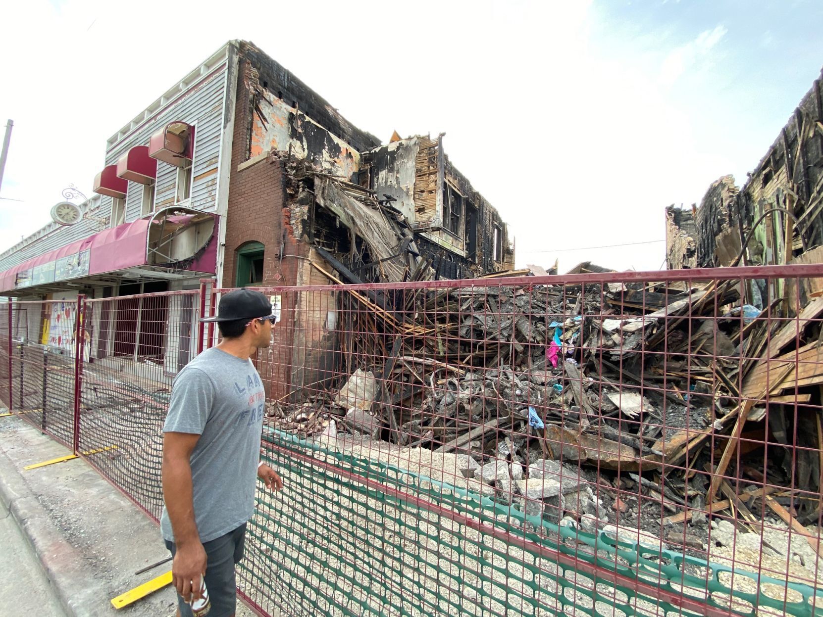 Damage to several businesses